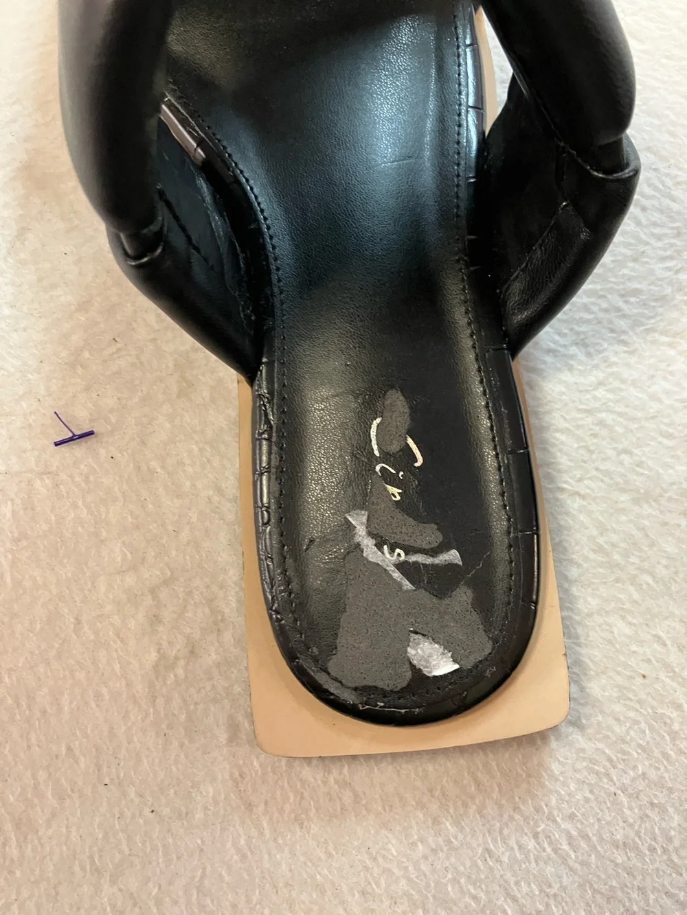 Circus by Sam Edelman Black Padded Square-Toe Slide Mules - Picture 8 of 8